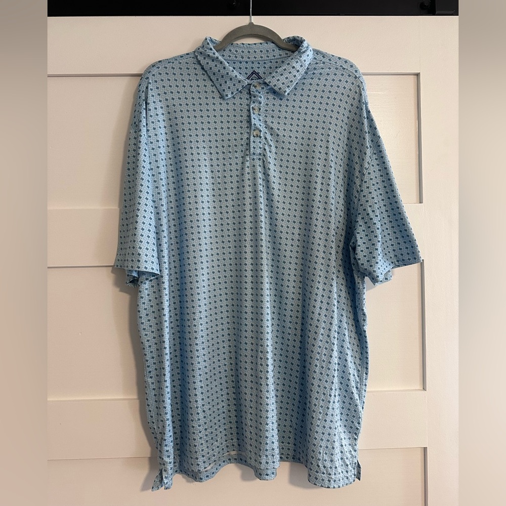 BURLEBO Light Blue Polo with Mini texas Print